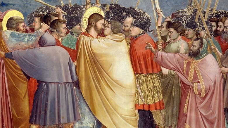 judas identifying christ wearing yellow