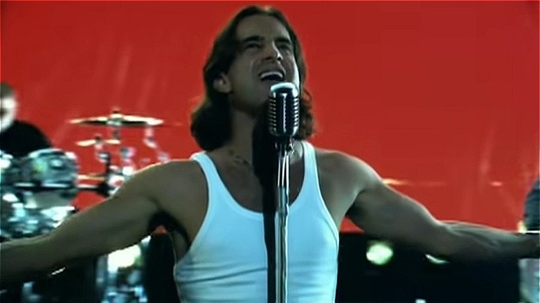 Scott Stapp striking a pose in video for Higher
