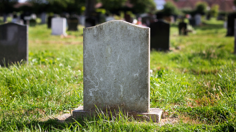 blank gravestone in cemetery