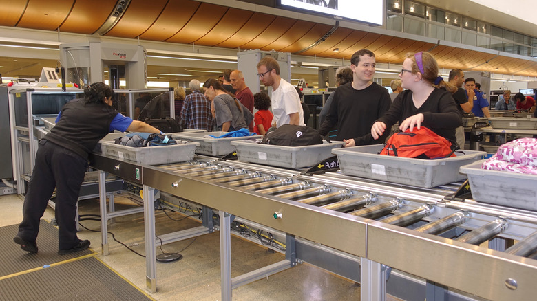 Belongings being screened at TSA