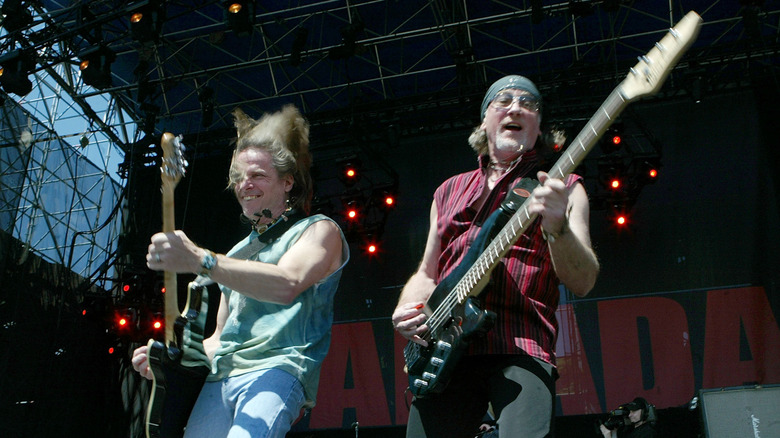Steve Morse and Roger Glover of Deep Purple playing a concert in 2005