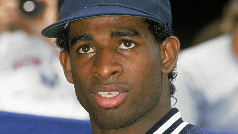 deion sanders in yankees uniform