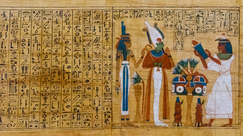 Papyrus with hieroglyphics