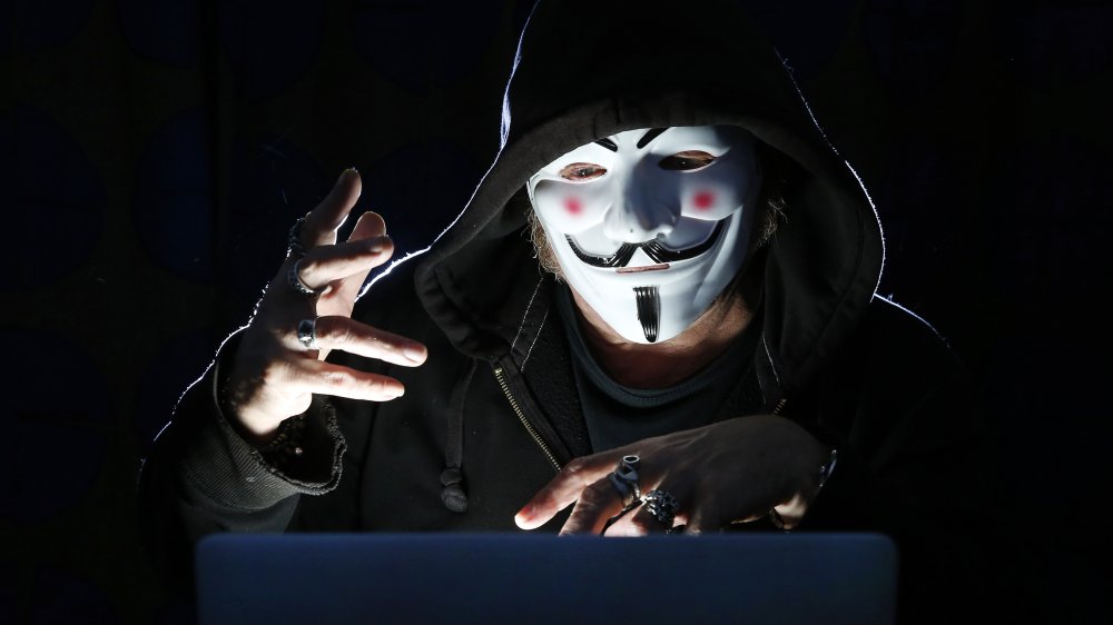 Hacker with Anonymous mask