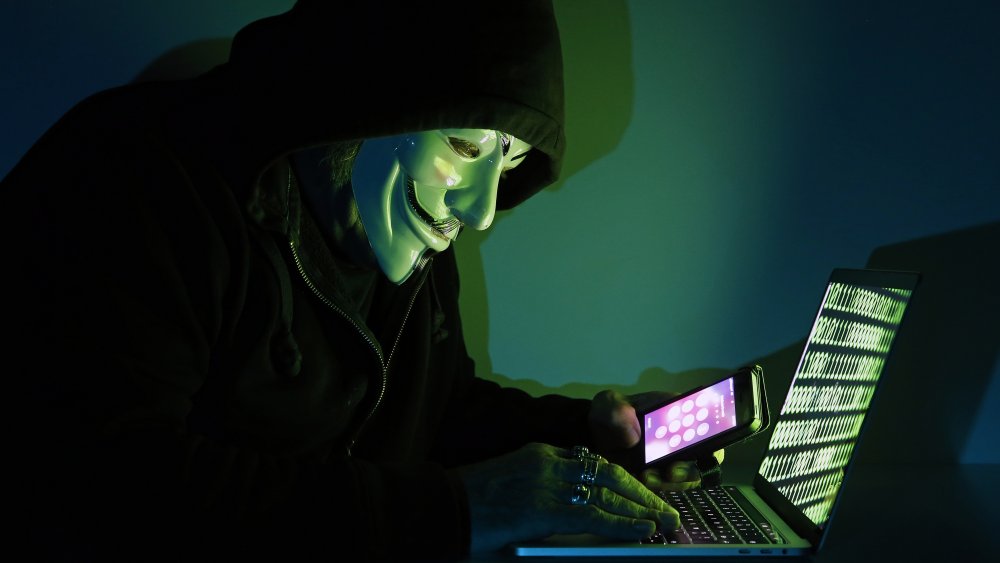 Hacker with Anonymous mask
