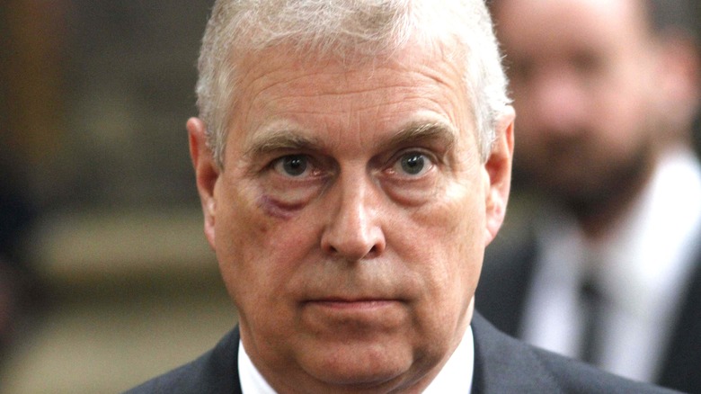 Prince Andrew staring
