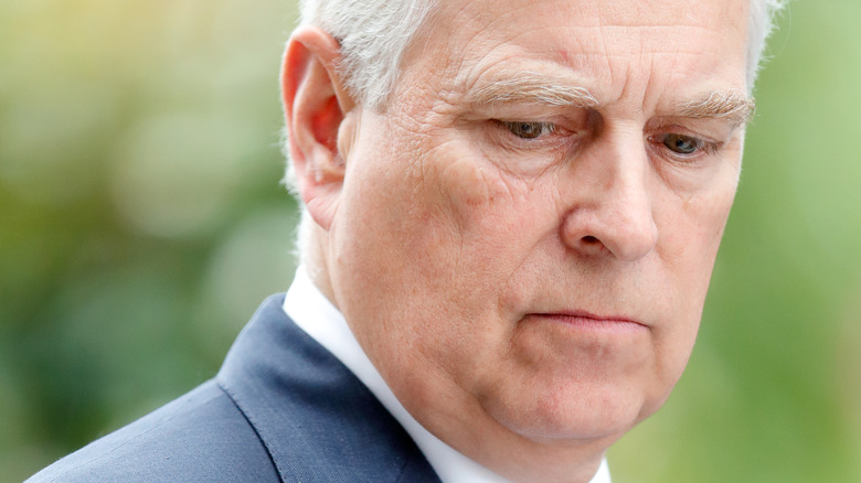 Prince Andrew looking down