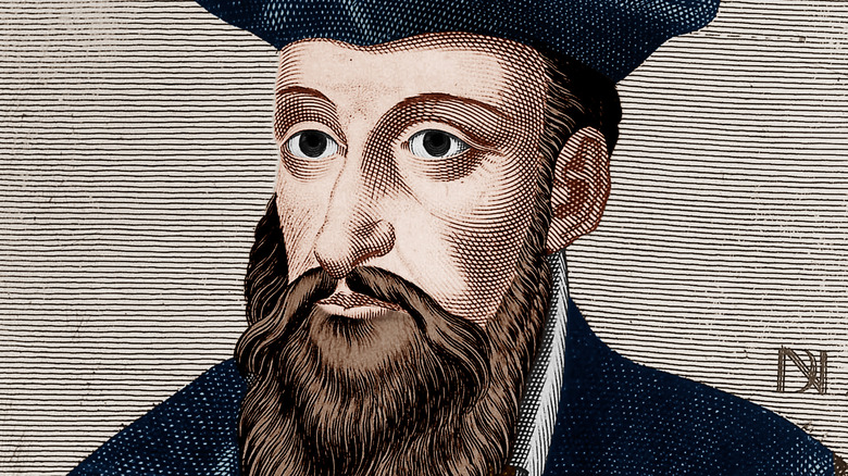 Nostradamus colorized drawing 