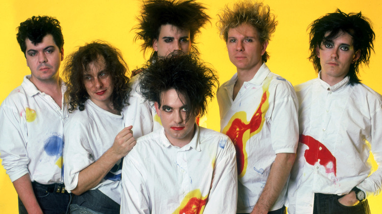 The band The Cure pose for a photo