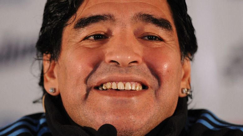Diego Maradona smiling