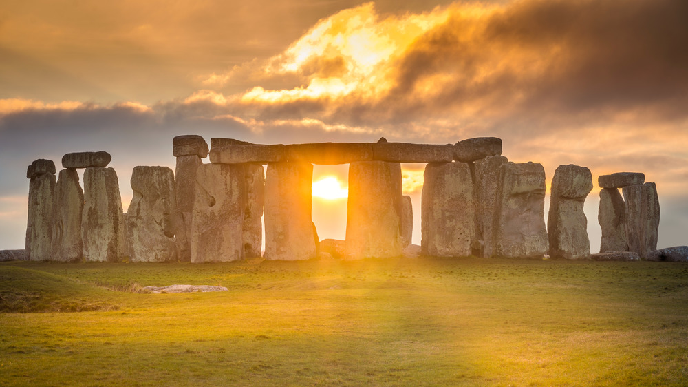Stonehenge during sunset on the winter solstice