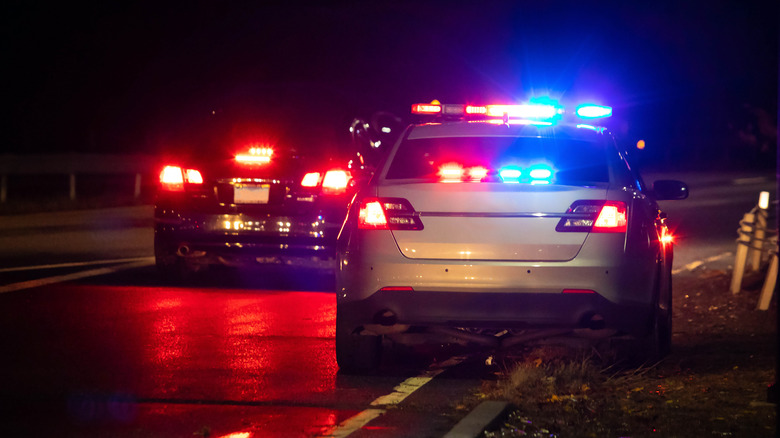 police car on highway