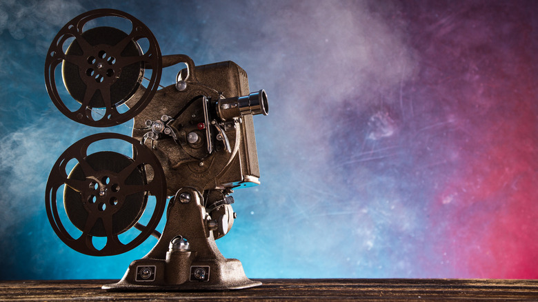 Old-fashioned movie projector
