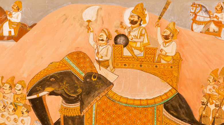 Ancient Indian painting of war elephant