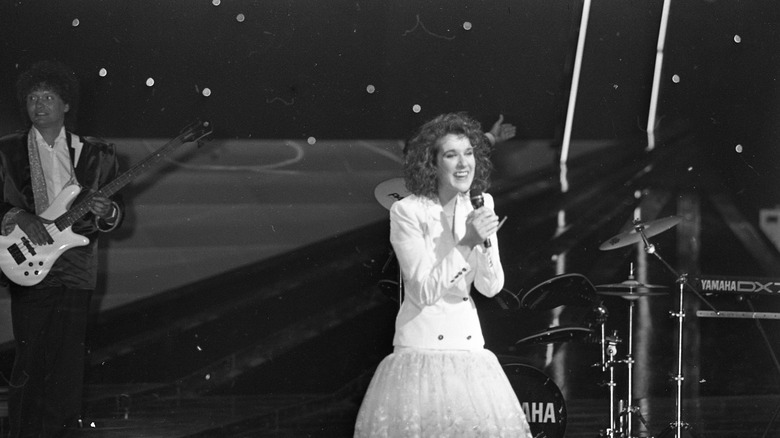 Celine Dion performing on Eurovision in 1988
