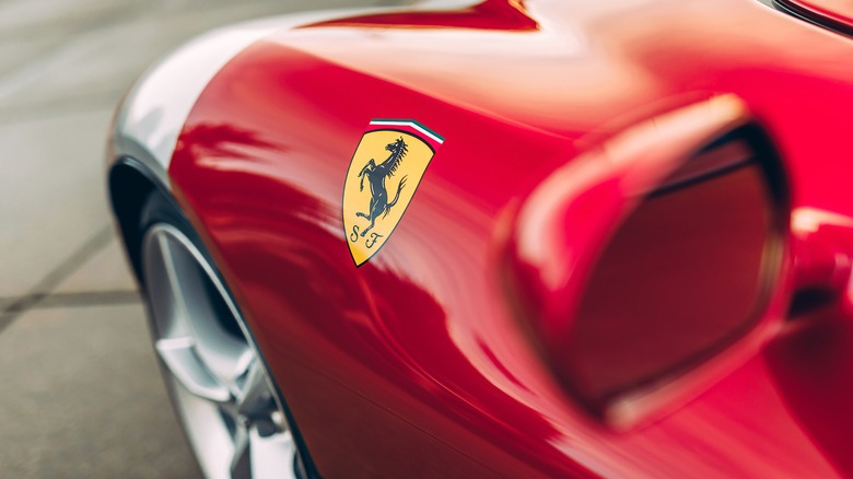 Ferrari logo on front of car