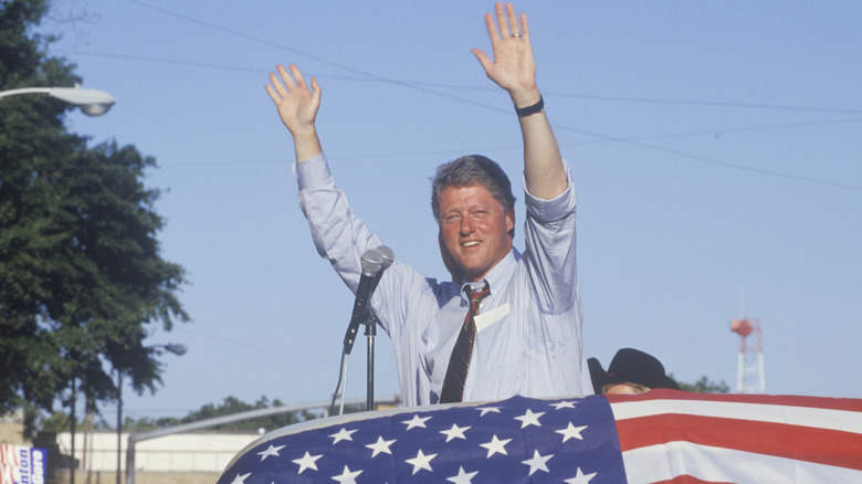 President Bill Clinton waving