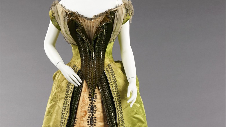 green Victorian dress
