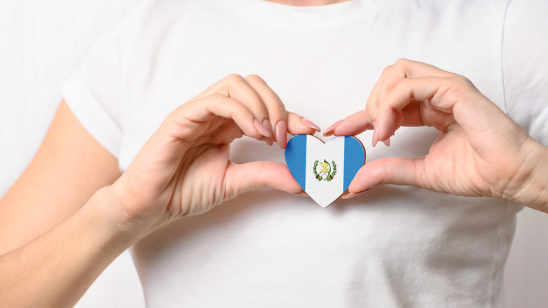 Love heart with Guatemalan flag