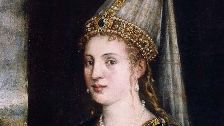 Hurrem Sultan in headdress painting