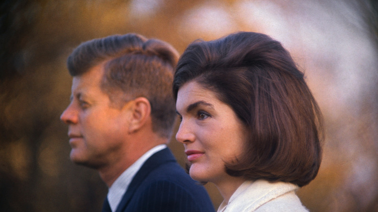 JFK Jackie Kennedy headshots in profile