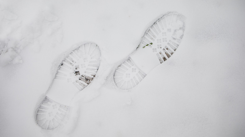 Footprints in snow