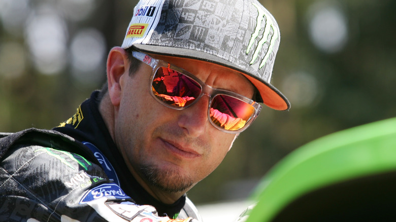 Ken Block staring in sunglasses