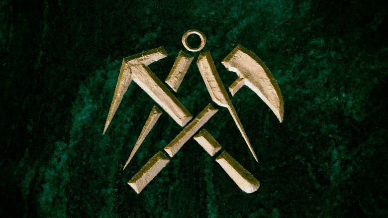 Masonic symbol black and green background