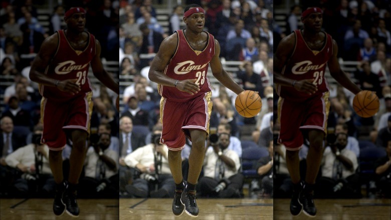 Lebron James dribbling basketball