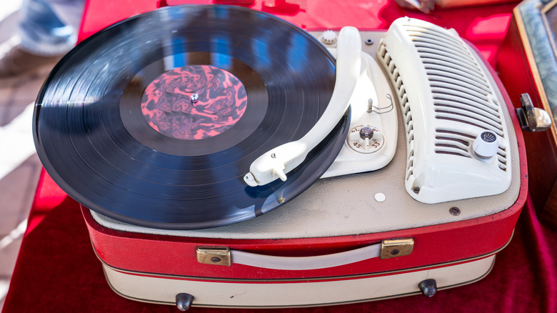 Vintage portable record player