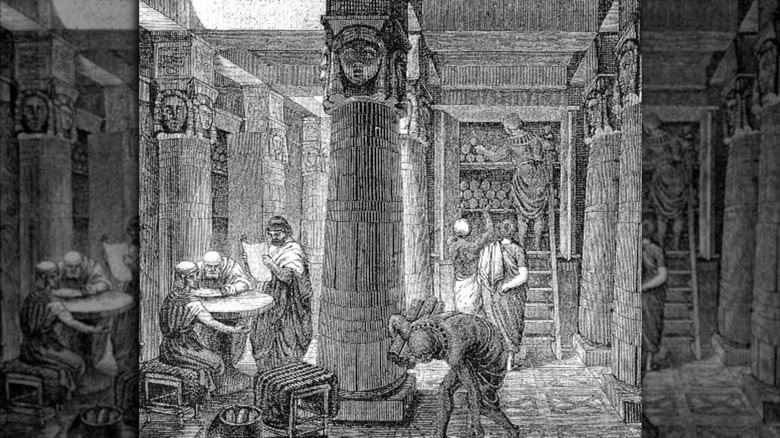 Drawing of the Library of Alexandria