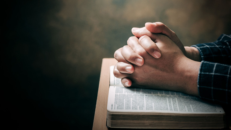 Praying over a Bible