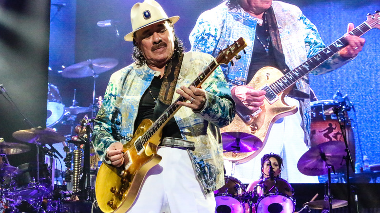 Carlos Santana performing on stage