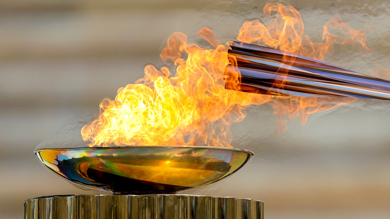 Olympic torch handover in Athens