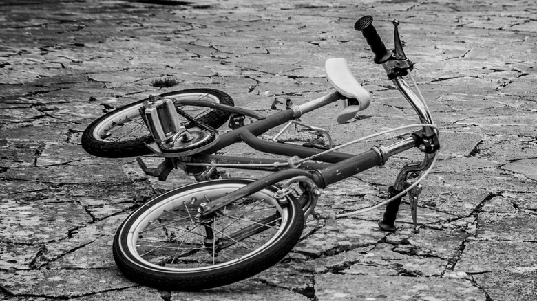 Abandoned bicycle on a street