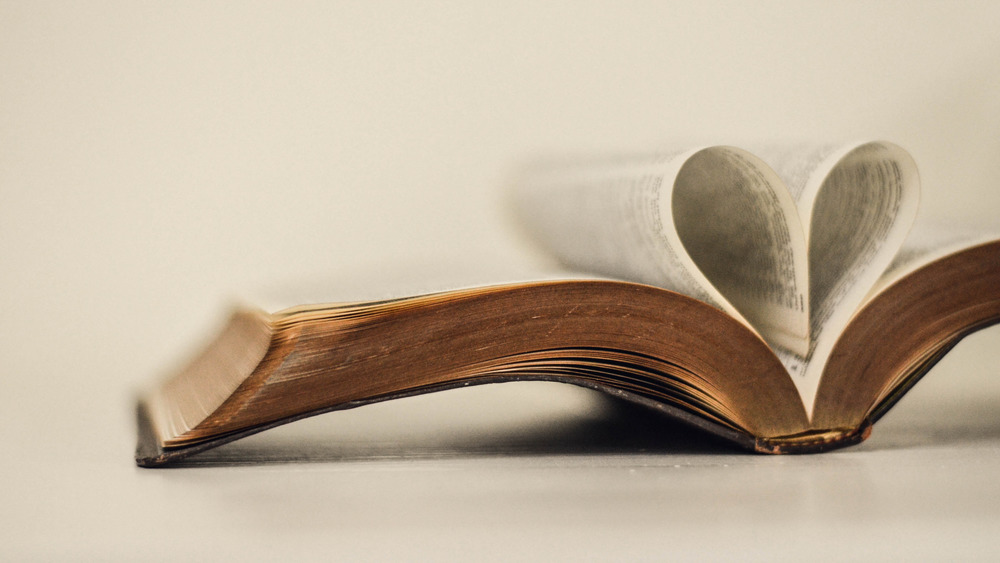 Heart-shaped book pages