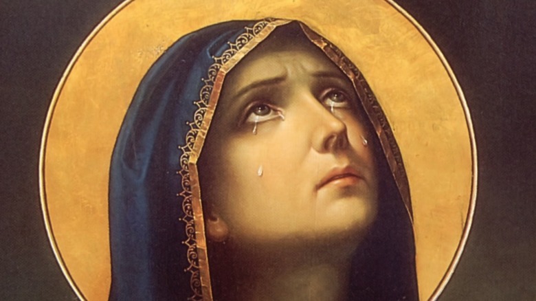 Virgin Mary crying