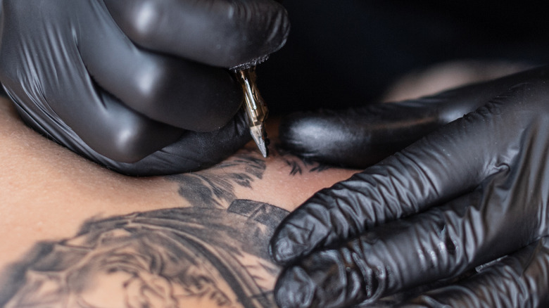 Black ink tattoo