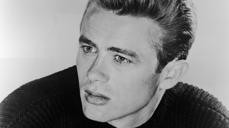 James Dean in a black sweater