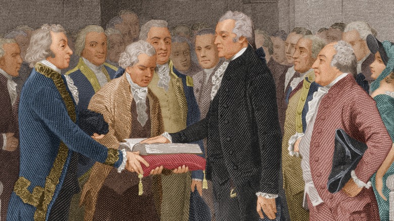 George Washington is sworn in