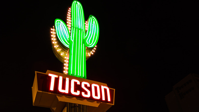 A neon sign on Oracle road in Tucson Arizona