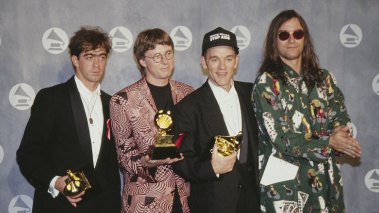 R.E.M, accepting a Grammy award