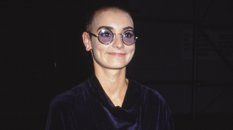 Sinead O'Connor smiling before SNL performance