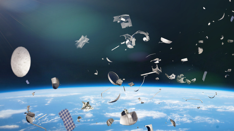 Space junk orbiting Earth.