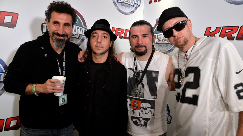 System of a Down posing at event