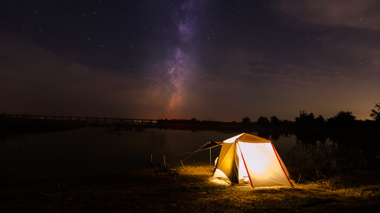 tent at night