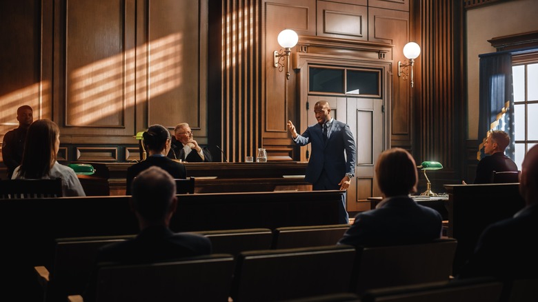 Lawyer making a speech