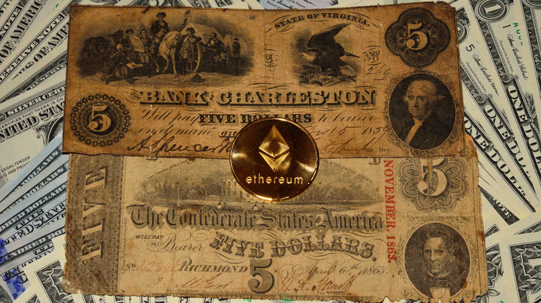 Confederate $5 bills issued from Virginia