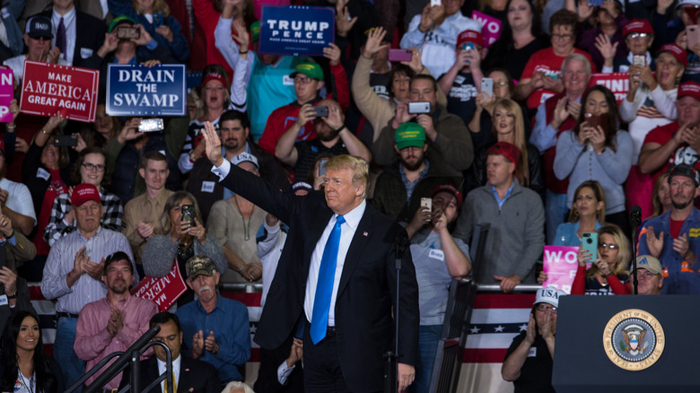 Donald Trump campaigning in 2018