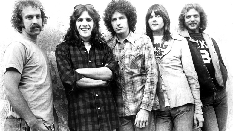 Eagles posing for band photo